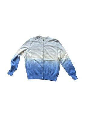 Autograph Ombre Blue and White pure cashmere Cardigan
